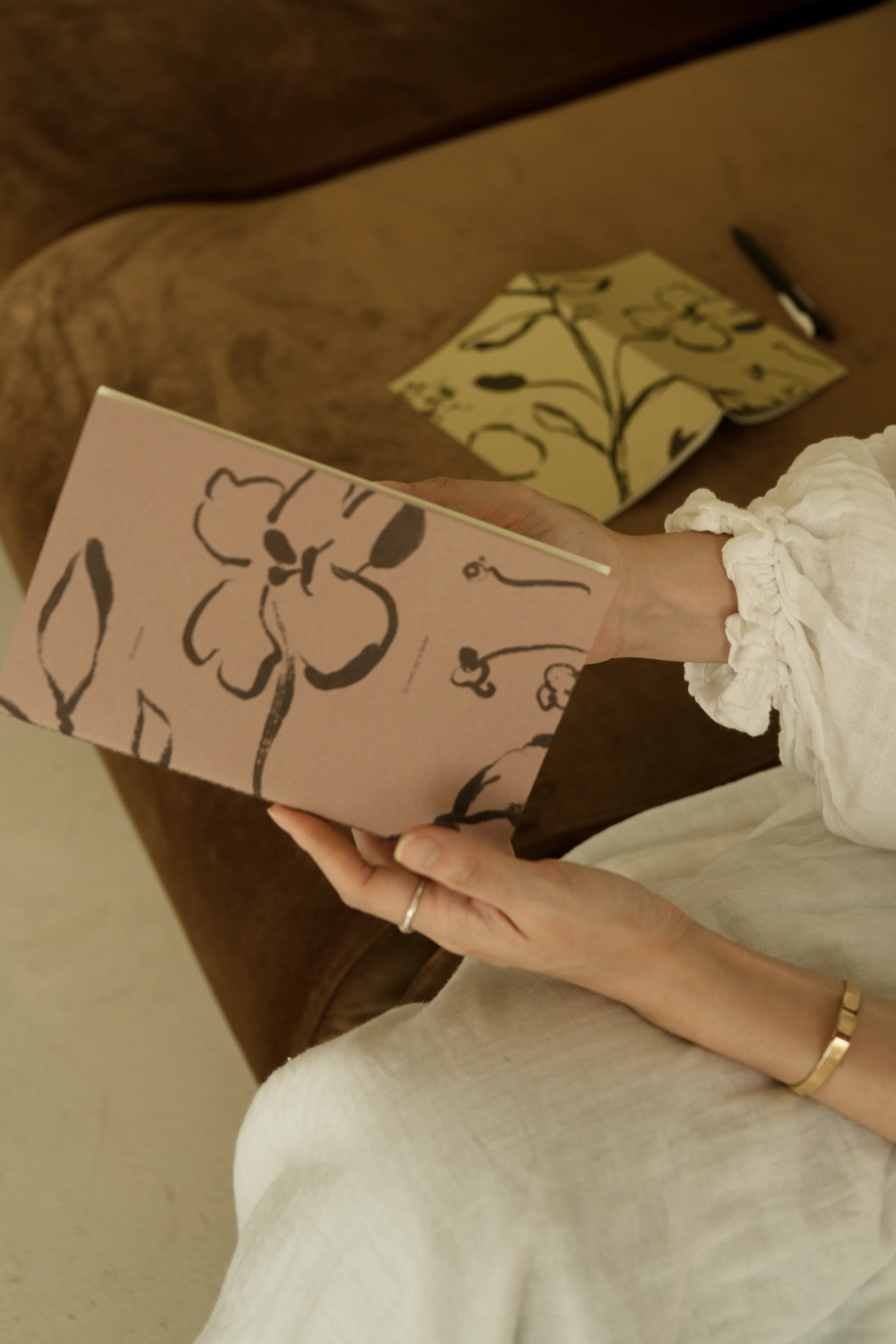 花藝筆記本・灰粉色